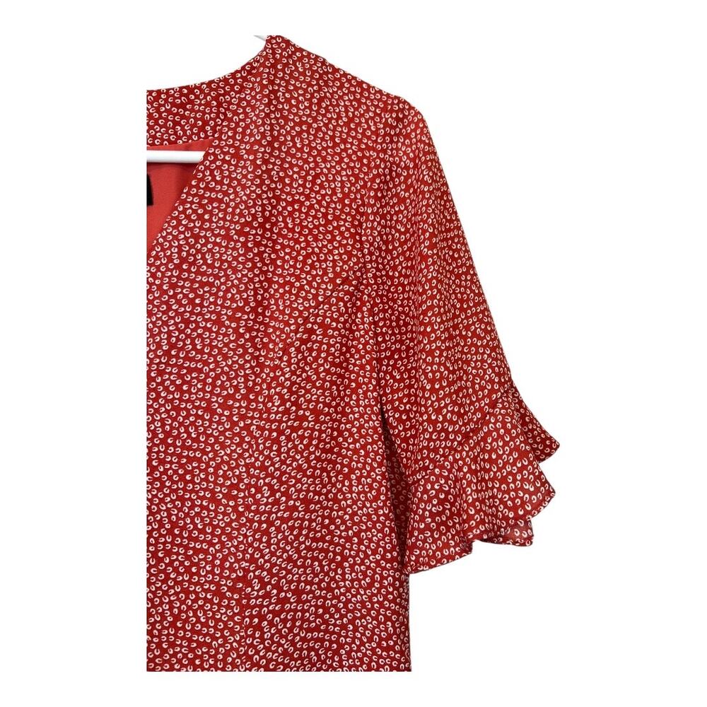 Lulus Lulu's Castana Rust Red Button Up Skater Dr… - image 3